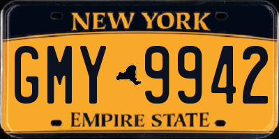 NY license plate GMY9942