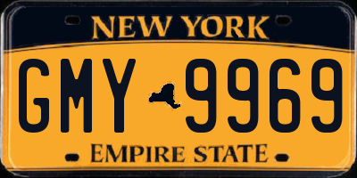 NY license plate GMY9969