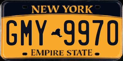 NY license plate GMY9970