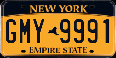 NY license plate GMY9991