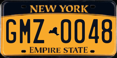 NY license plate GMZ0048