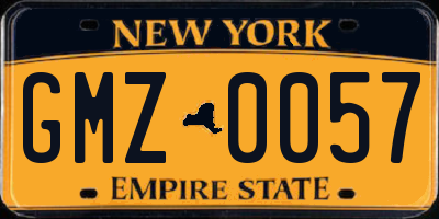 NY license plate GMZ0057