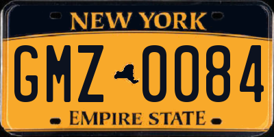 NY license plate GMZ0084