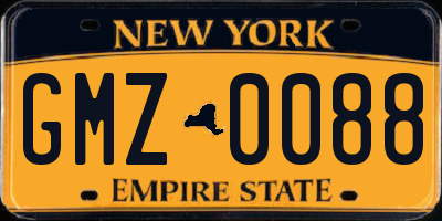 NY license plate GMZ0088