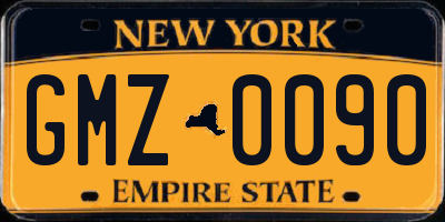 NY license plate GMZ0090