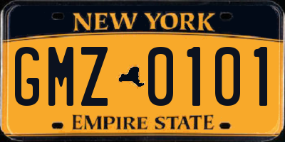 NY license plate GMZ0101