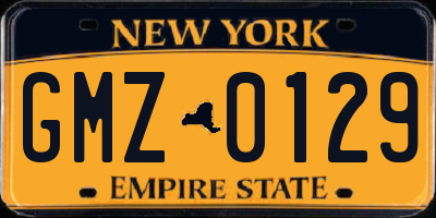 NY license plate GMZ0129