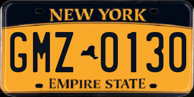 NY license plate GMZ0130