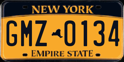 NY license plate GMZ0134