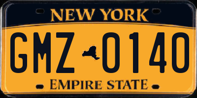 NY license plate GMZ0140