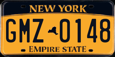 NY license plate GMZ0148