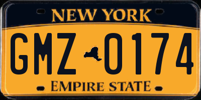NY license plate GMZ0174