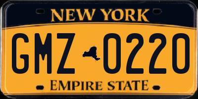 NY license plate GMZ0220