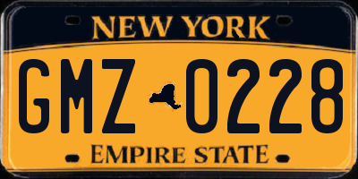NY license plate GMZ0228