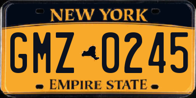 NY license plate GMZ0245