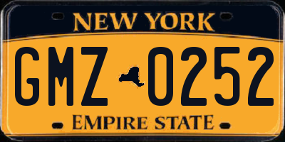 NY license plate GMZ0252