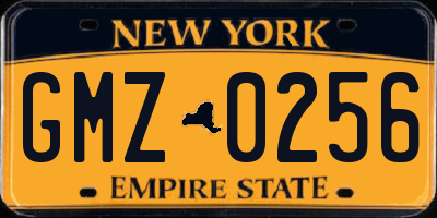 NY license plate GMZ0256