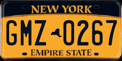 NY license plate GMZ0267