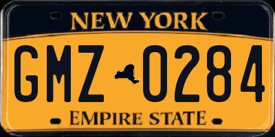 NY license plate GMZ0284