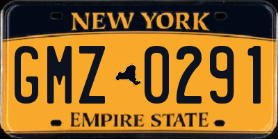 NY license plate GMZ0291