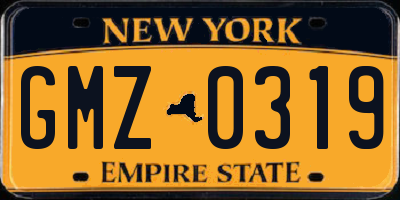 NY license plate GMZ0319