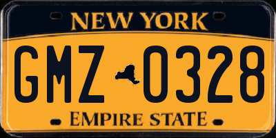 NY license plate GMZ0328