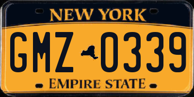 NY license plate GMZ0339