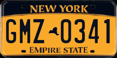 NY license plate GMZ0341