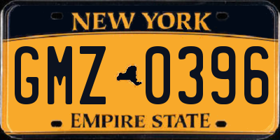 NY license plate GMZ0396