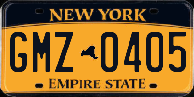 NY license plate GMZ0405