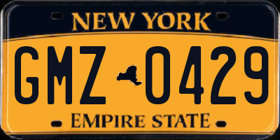 NY license plate GMZ0429