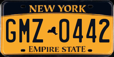 NY license plate GMZ0442