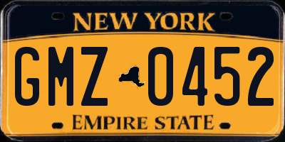 NY license plate GMZ0452