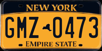 NY license plate GMZ0473