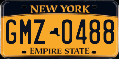 NY license plate GMZ0488