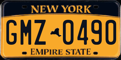 NY license plate GMZ0490