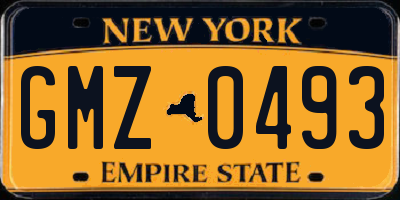 NY license plate GMZ0493
