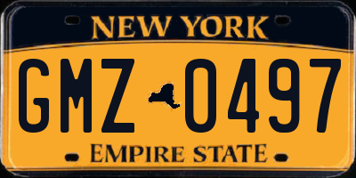 NY license plate GMZ0497