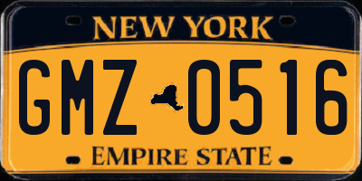 NY license plate GMZ0516