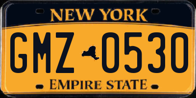 NY license plate GMZ0530