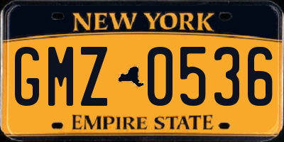 NY license plate GMZ0536