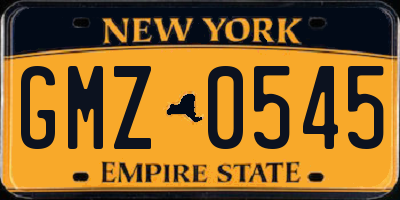 NY license plate GMZ0545