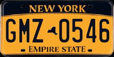 NY license plate GMZ0546