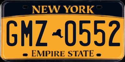 NY license plate GMZ0552
