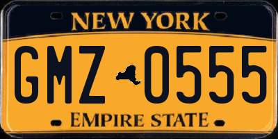 NY license plate GMZ0555