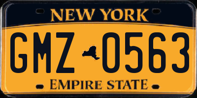 NY license plate GMZ0563