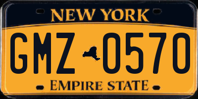 NY license plate GMZ0570
