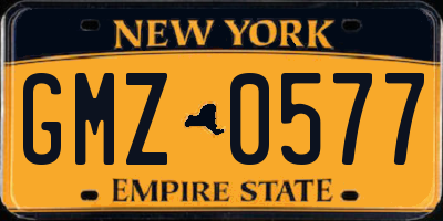 NY license plate GMZ0577