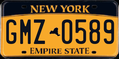 NY license plate GMZ0589