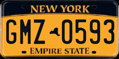 NY license plate GMZ0593